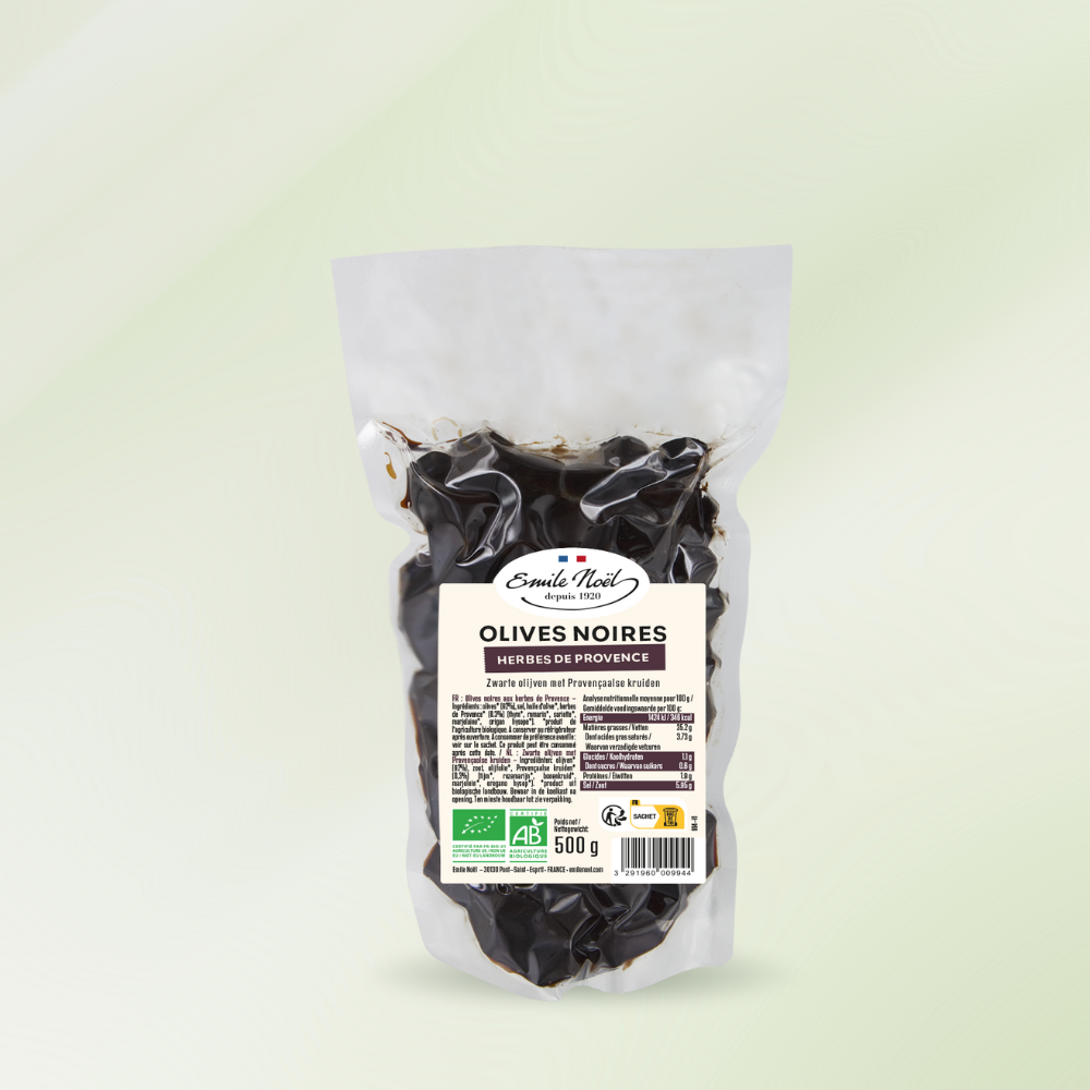 Olives noires aux Herbes de Provence Bio