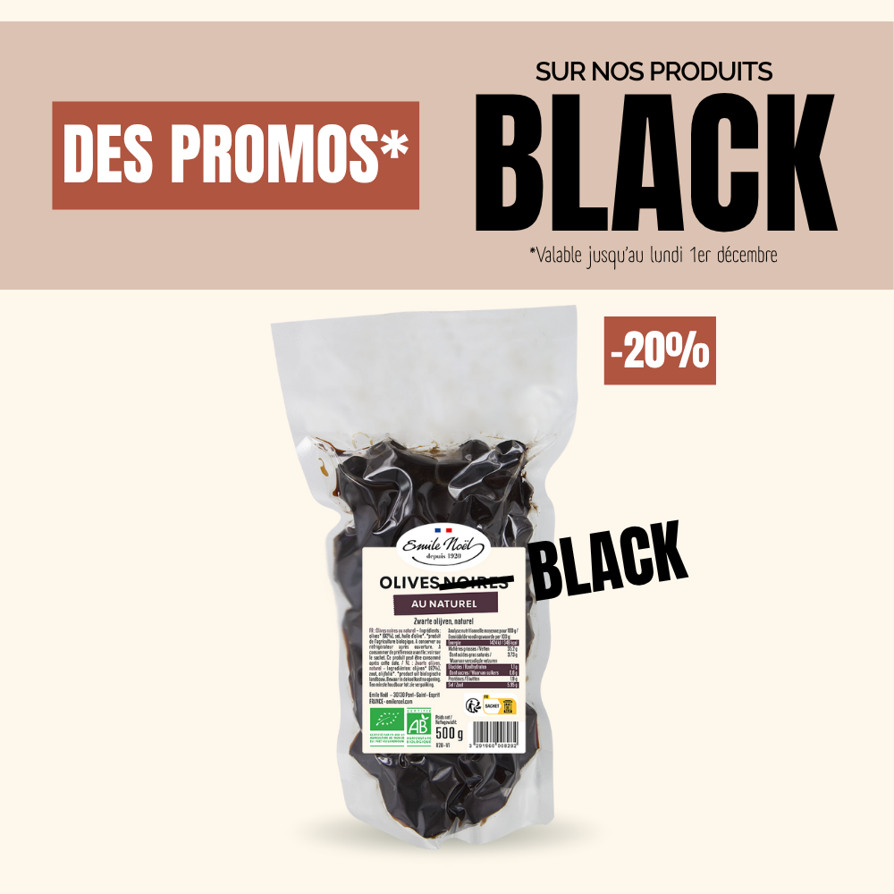 Olives Noires au Naturel Bio