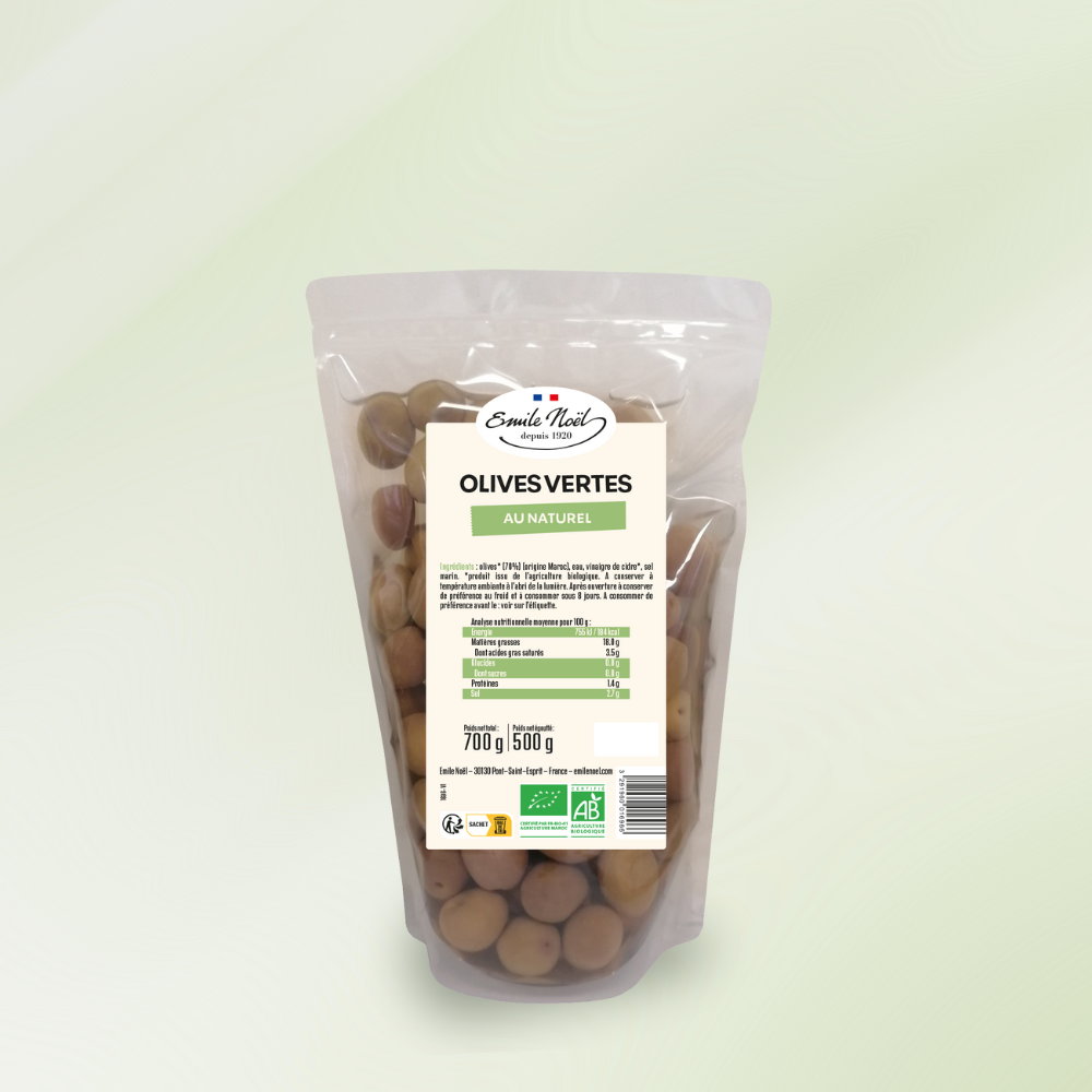 Olives Vertes au Naturel Bio