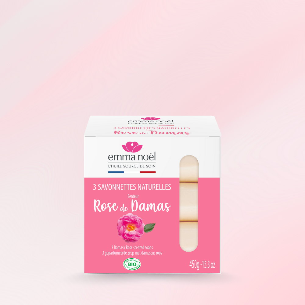 Savonnettes Rose de Damas Bio 3x