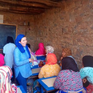 Women at school, argan channel, Morocco