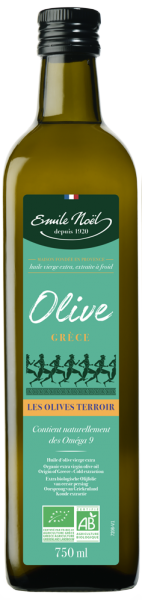 Huile vierge bio d'olive Grèce terroir Emile Noël